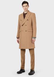 Not only are customers supposed to stay warm, but they also ought to remain stylish and looking good to. Double Breasted Coat In Chevron Camel Wool Man Emporio Armani