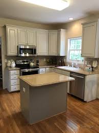 My Homeowner Loves The Look Of Cream Toned Cabinets With Soft Smudged Pinstripe Glaze But Since Her Grey Kitchen Walls Beige Kitchen Greige Kitchen Cabinets