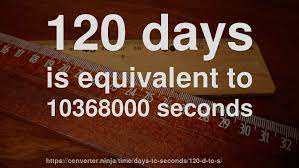 120 d to sec - How long is 120 days in seconds? [CONVERT] ✓
