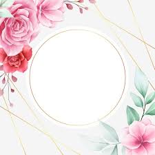 Elegant Floral Border With White Round Frame Watercolor Flower Botanical Png And Vector With Transparent Background For Free Download In 2020 Floral Border Floral Background Flower Backgrounds