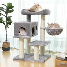 Small Cat Tower For Senior Or Large Cats In 2020 Cat Tree Plans Cool Cat Trees Senior Cat