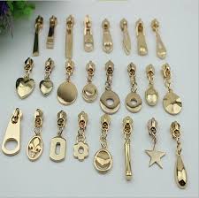 5 Light Golden Metal Head Zipper Slider With 25 Design Puller Zipper Slider Whole Sale Handbag Hardware Bag Supp Handbag Hardware Purse Hardware Purses