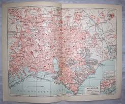 Szerokość geograficzna / długość geograficzna : Marsylia Mapa Ok 1905 7413127532 Oficjalne Archiwum Allegro