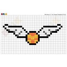 Como dibujar el simbolo de harry potter con pixel art.facebook: Harry Potter Golden Snitch Pixel Art Brik