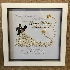 Personalised Deep Box Frame Golden Silver Pearl Anniversary Wedding Gift Print Ebay Anniversary Frame Pearl Anniversary Wedding Gifts