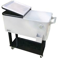 On the front, there are dual powerful loudspeakers that are bluetooth compatible and can play wirelessly with any bluetooth enabled devices. North Gear Outdoor 80 Quarts Portable Rolling Cooler Cart Home Party Ice Chest Walmart Com Walmart Com