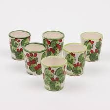 Ceramic Shot Glasses Prickly Pear