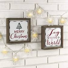 We have a huge range of signs and plaques available, each with popular sayings and sentiments, including family, friendship, love and humour slogans. Glitzhome Farmhouse Christmas Decorations Set Of 2 Merry Christmas Joy Metal Wall Signs With Distressed Wood Frame 8 X Farmhouse Goals