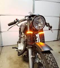 Fork Mount Led Turn Signals Cafe Racer Fork Mount Led Turn Signals In 2020 Cafe Racer Parts Cafe Racer Build Custom Bikes
