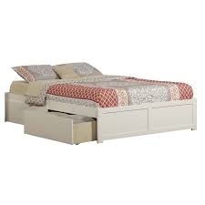 Topeakmart full bed frame,metal white bed frame platform with headboard and footboard,mattress foundation with under bed storage,strong slat support. Atlantic Furniture Concord Urban King Storage Platform Bed In White Ar8052112