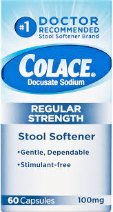 I know it's bad for me, but it's the only way i can go to the bathroom and now i'm taking birth control pills and don't know if taking laxative will make the the birth control wear off. Amazon Com Colace Regular Strength Stool Softener 100 Mg Capsules 60 Count Docusate Sodium Stool Softener For Gentle Dependable Relief Health Personal Care