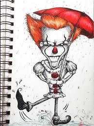 Scary creepy spooky horror killer clown. Pin Op Ink Drawings Designs By Dan