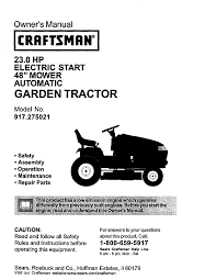 The engine that powers this lawnmower is a twin cylinder from the kohler pro range of engines. Craftsman 917 275021 Owner S Manual Pdf Download Manualslib