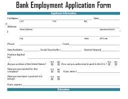 Sample of job application to bank. Bank Employment Application Form Template Project Management Templates And Certification Employment Application Job Application Form Employment Form