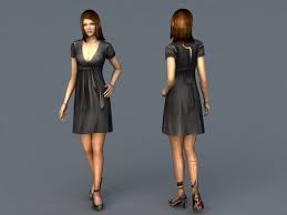 Female Character 3d Model 3ds Max Files Free Download Modeling 40235 On Cadnav Model Female Characters Dresses For Work