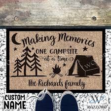 Personalized welcome mats for campers. Wozoro Doormat Camping Personalized Tent Making Memories One Campsite At A Time Wozoro