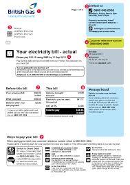 British Gas Bill Bill Template Gas Bill Electricity Bill