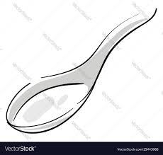 Sketch a ceramic soup spoon or color Royalty Free Vector