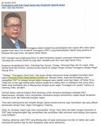 Pusat sains & kreativiti terengganu, pusat dagangan terengganu ( ttc ), padang hiliran, 21100 terengganu terengganu. Keratan Akhbar Unisza