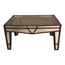 Horchow amelie antique mirrored square coffee/cocktail table. Vintage Tramp Art Wood Mirrored Coffee Table From Friend Design Plus Gallery