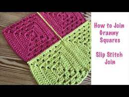 Blossom Crochet Join Granny Squares With The Invisible Slip Stitch Youtube Joining Granny Squares Granny Square Crochet Patterns Free Granny Square