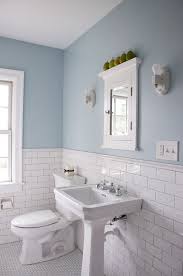 Like White Metro Tiles Half Powder Blue Walls White Bathroom Tiles Black And White Tiles Bathroom Small Bathroom Remodel