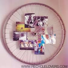 Recycle A Bicycle Rim Wall Photo Holder Recycle Lovers Selbermachen Geschenkideen Bilderrahmen Gestalten
