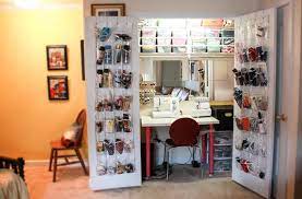 This Post Is A Long Time Coming I Have Kept Thinking I Need To Change X2f Organize X2f Decorate My Little Closet Craft Room Closet Sewing Closet Sewing Nook