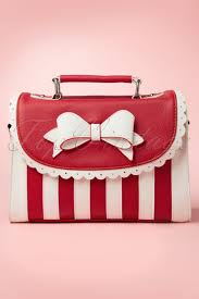 Black And White Striped Purse With Red Bow 50s Girly Red White Striped Bow Bag Striped Bags Handbag Bags