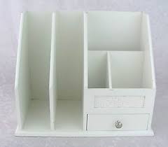 The pure white desktop organizer brings style and functionality to the forefront of any office space. Off White Wood Desktop Desk Mail Holder Bill Organizer Drawer Office Accessory Organize Drawers Desktop Mail Organizer Bill Organization