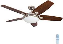 Free delivery for many products! Amazon Com Honeywell Carmel 48 Inch Ceiling Fan With Integrated Light Kit And Remote Control Five Reversible California Redwood Mendoza Rosewood Blades Brushed Nickel Home Improvement