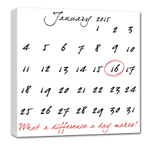 Calendar Canvas Art With Important Date Circled Anniversary Birthday Wedding Any Important Date Word Art Sign Engagement Photo Gifts Important Dates