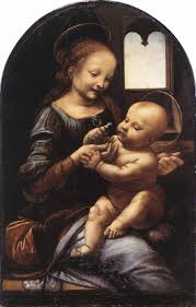 Madonna and child, a painting by duccio di buoninsegna, from around the year 1300. Benois Madonna By Leonardo Da Vinci