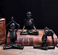 Objetos Decorativos Figuras NORTHEUINS Resina Yoga Cráneo ...