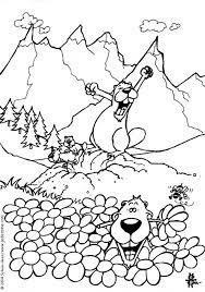 Coloriage A Dessiner Marmotte Montagne