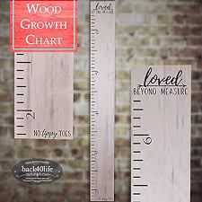 Back40life Premium Series No Tippy Toes Loved Beyond Measure Wooden Growth Chart Height Ruler Weathered Natural
