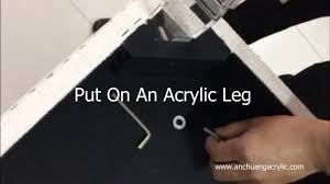 Hot selling custom diy crystal acrylic furniture legs for bench and coffee table replacement. How To Attach An Acrylic Leg Youtube