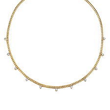 14k Yellow Gold Diamond Linked Darling Necklace The Last Line In 2021 Necklace Thick Gold Chain Gold