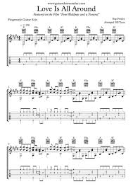 Love Is All Around Free Fingerstyle Guitar Music In Tab And Notation Guitar Lessons Songs Guitar Tabs Fingerstyle Guitar