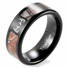 Outdoor Deer Camo Ring Men S Black Titanium Realtree Camo Engagement Wedding Bands Men Rings Wish Rings For Men Hunting Wedding Rings Mens Wedding Rings