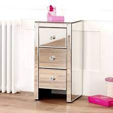 Venetian Mirrored Glass 3 Drawer Slim Bedside Table Bedroom Furniture Ven52 For Sale Online Ebay Narrow Bedside Slim Bedside Table Bedroom Bedside Table