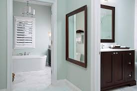 I Love The Light Aqua Walls And Dark Wood In This Bathroom Bathroom Wall Colors Bathroom Colors Bathroom Paint Colors