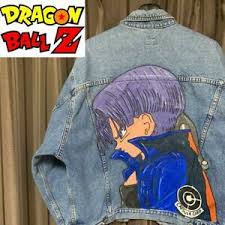 Dragon ball z trunks capsule corp leather jacket. Vintage Dragon Ball Denim Jacket Trunks Ebay