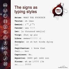 All the astrological symbols and zodiac sign symbols have been gathered which denotes some relevant object in astrological system with one click copy and paste option. The Signs As Typing Styles Zodiac Compatibility Chart Zodiac Signs Relationships Zodiac Signs Leo