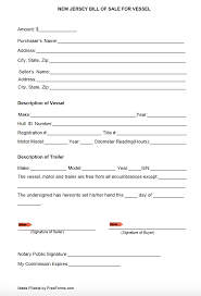 free new jersey bill of sale forms pdf