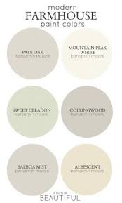 Modern Farmhouse Color Palette From Benjamin Moore By Kristie Farm House Colors Farmhouse Paint Inviting Home