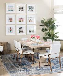 An area rug in a dining room can not only add comfort and style and color to a room but can actually frames the dining room table and make the whole room visually pleasing! Home Decoration Dining Room Rug Size
