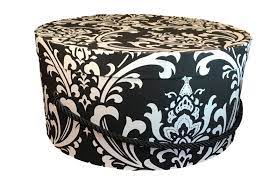 Large Hat Box In Black And White Damask Large Decorative Fabric Covered Hat Boxes Round Storage Box Keepsake Box Fabric Decor Hat Boxes Fabric Covered Boxes