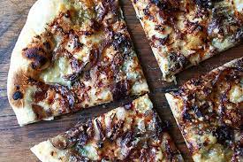Jim Lahey Pizza Dough With Caramelized Onions Alexandra S Kitchen Recipe Food Fig Pizza Recipes
