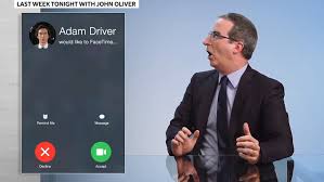 — m (@adambsolodriver) november 16, 2020. Adam Driver Confronts John Oliver Over Strange Obsession With Him In Hilarious Sketch You Deeply Weird Small Small Thing The Independent